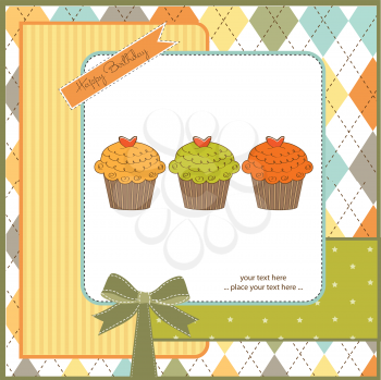 Birthday cupcake, illustration in vector format