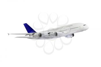 Modern airplane isolated on white background.