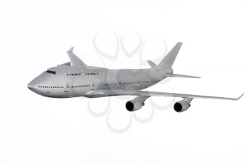 Modern airplane isolated on white background.