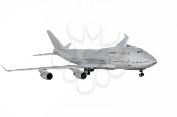 Modern airplane isolated on white background.