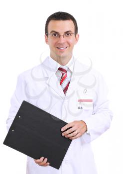  Portrait of medical doctor. Isolated over white