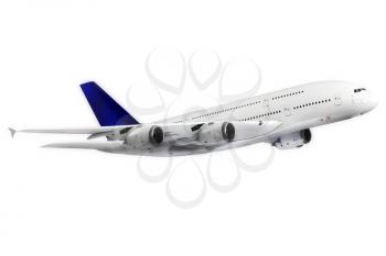 Modern airplane isolated on white background.