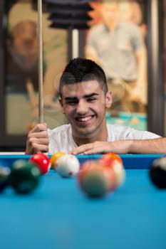 Young Man Concentration On Ball