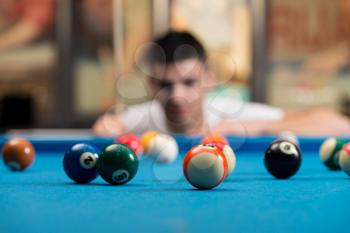 Young Man Concentration On Ball