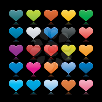 Royalty Free Clipart Image of a Bunch of Hearts