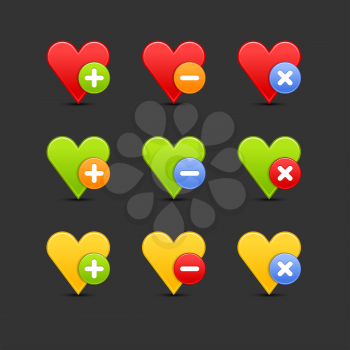 Royalty Free Clipart Image of a Set of Heart Icons