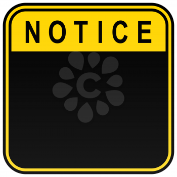 Royalty Free Clipart Image of a Notice Sign