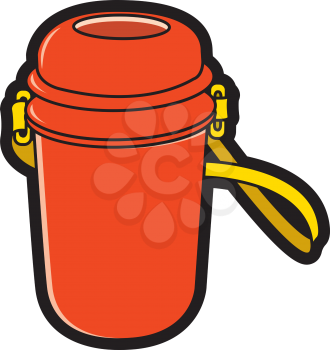 Royalty Free Clipart Image of a Red Drink Bottle