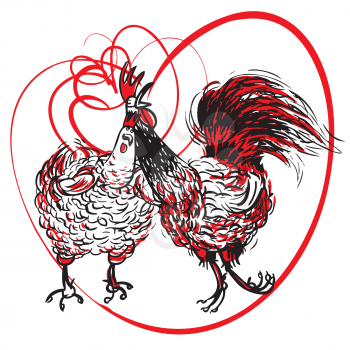 Love the Cock and Hen, template, postcard