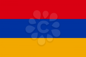 Flag of Armenia. Rectangular shape icon on white background, vector illustration.
