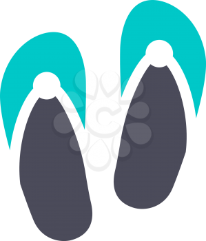 Flip flops, gray turquoise icon on a white background