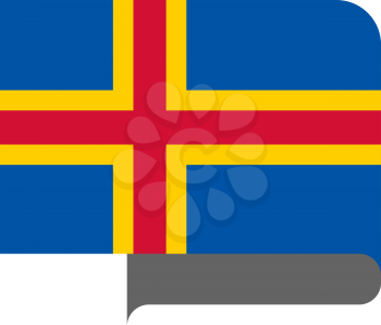 Flag of Aland horizontal shape, pointer for world map