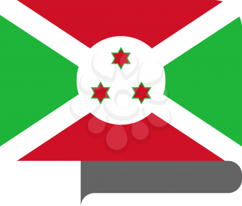 Flag of Burundi horizontal shape, pointer for world map