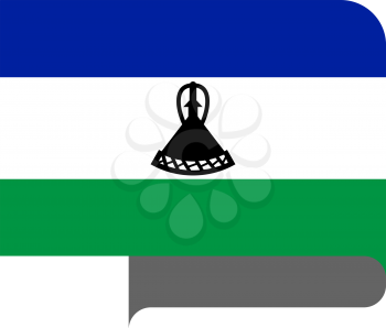 Flag of Lesotho horizontal shape, pointer for world map