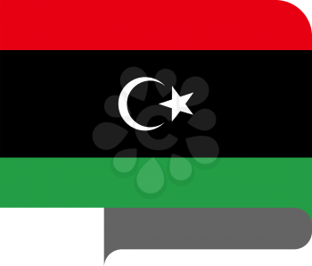 Flag of Libya horizontal shape, pointer for world map