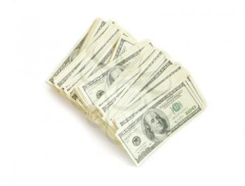 stack of money  isolated on white background