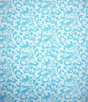 Blue vintage seamless pattern, vector