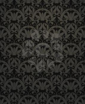 Seamless pattern vector, black