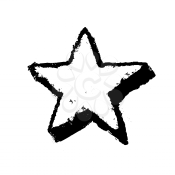 Five-pointed star grunge icon. Star vector illustration. Geometric grunge symbol. Grunge design element isolated on white