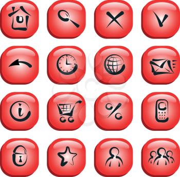 Set of gossy icons for web applications