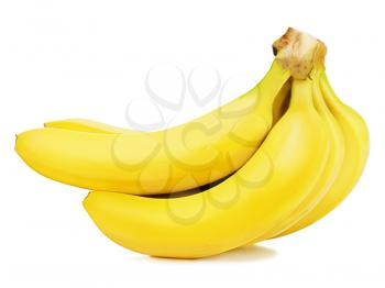 Bunch of ripe bananas isolated on white background.