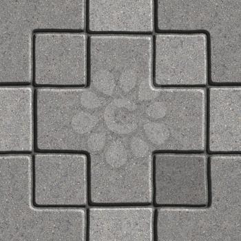 Gray Pavement - Big Cross and Square. Seamless Tileable Texture.