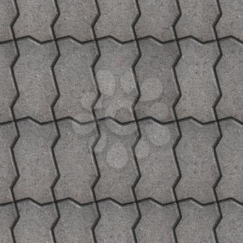 Gray Wavy Paving Slabs, Vertical Stacking. Seamless Tileable Texture.