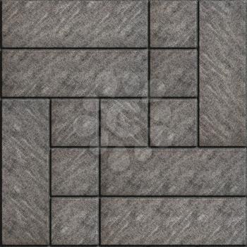 Rectangular Gray Paving Slabs with Scuffed.  Seamless Tileable Texture.