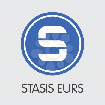 EURS - Stasis Eurs. The Logo or Emblem of Virtual Momey, Market Emblem, ICOs Coins and Tokens Icon.