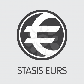 EURS - Stasis Eurs. The Logo or Emblem of Crypto Currency, Market Emblem, ICOs Coins and Tokens Icon.