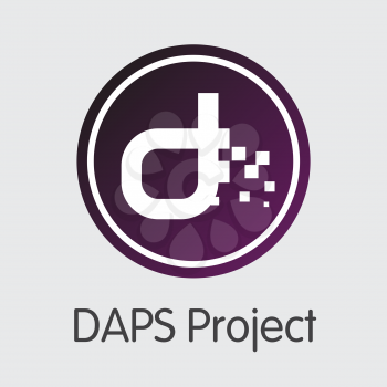 Daps DAPS . - Vector Icon of Crypto Currency. 