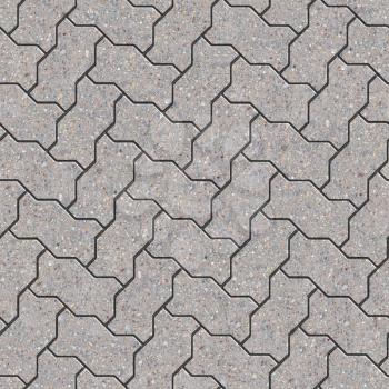 Gray Wavy Paving Slabs. Parquet Laying. Seamless Tileable Texture.