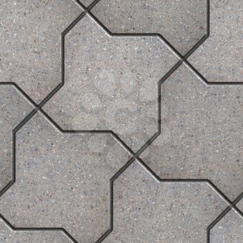 Gray Figured Pavement as Bending Square. Seamless Tileable Texture.