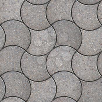 Gray Figured Pavement with Decorative Wave. Seamless Tileable Texture.