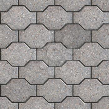 Gray Wavy Paving Slabs. Seamless Tileable Texture.