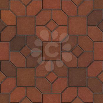 Brown Paving Slabs - Decorative Mosaic. Seamless Tileable Texture.
