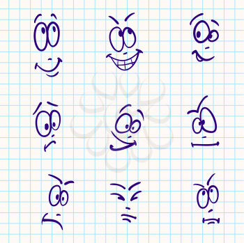 Royalty Free Clipart Image of Drawn Faces