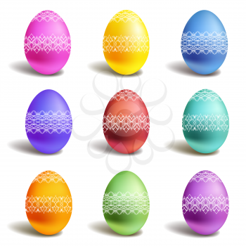 Set of vector color easter eggs