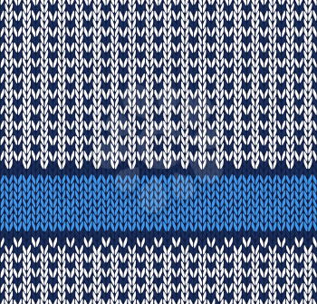 
Style Seamless Blue White Color Knitted Vector Pattern