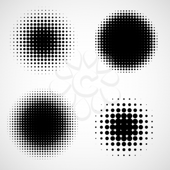 Abstract Halftone Backgrounds. Vector Set of Isolated Modern Design Element