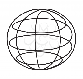 Globe Icon. minimalistic line design. Worldwide communication Internet symbol. Continuous drawing line art style. Simple minimal sketch