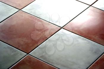 Macro shot of a tile floor