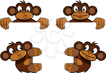 Royalty Free Clipart Image of a Monkey Set
