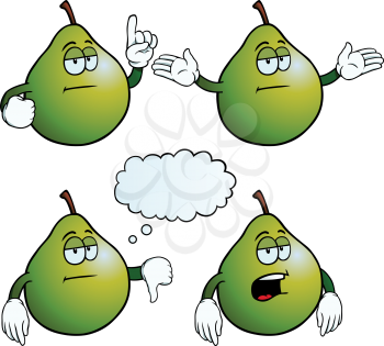 Royalty Free Clipart Image of Bored Pears