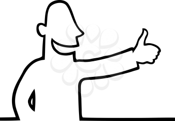 Royalty Free Clipart Image of a Man Giving a Thumbs Up