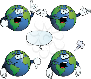 Royalty Free Clipart Image of Aggressive Planets