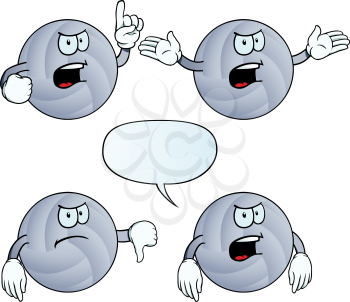 Royalty Free Clipart Image of Angry Volleyballs
