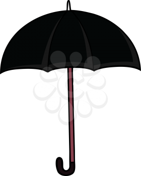 Black cartoon umbrella in cartoon style