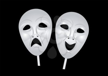 theater masks of drama and comedy. 10 EPS