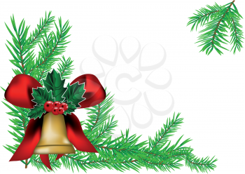 christmas bell and new year tree. Christmas background